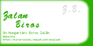 zalan biros business card