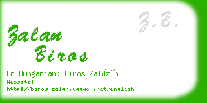 zalan biros business card